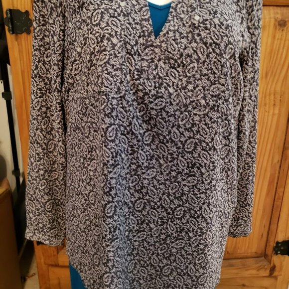 Michael Kors Womans Black & White Tunic Top Size XL - Picture 2 of 5